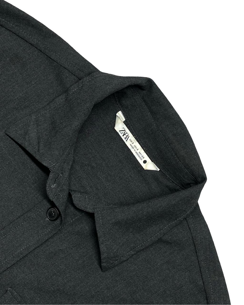 Zara Man Dark Charcoal Button-Up Overshirt | Size Medium | Chest 20.5”