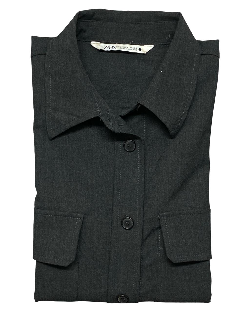 Zara Man Dark Charcoal Button-Up Overshirt | Size Medium | Chest 20.5”
