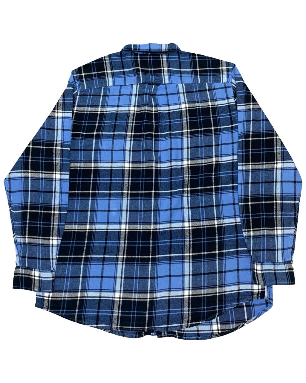 Chaps Blue Plaid Button-Down Shirt | Size Large | Chest 25”