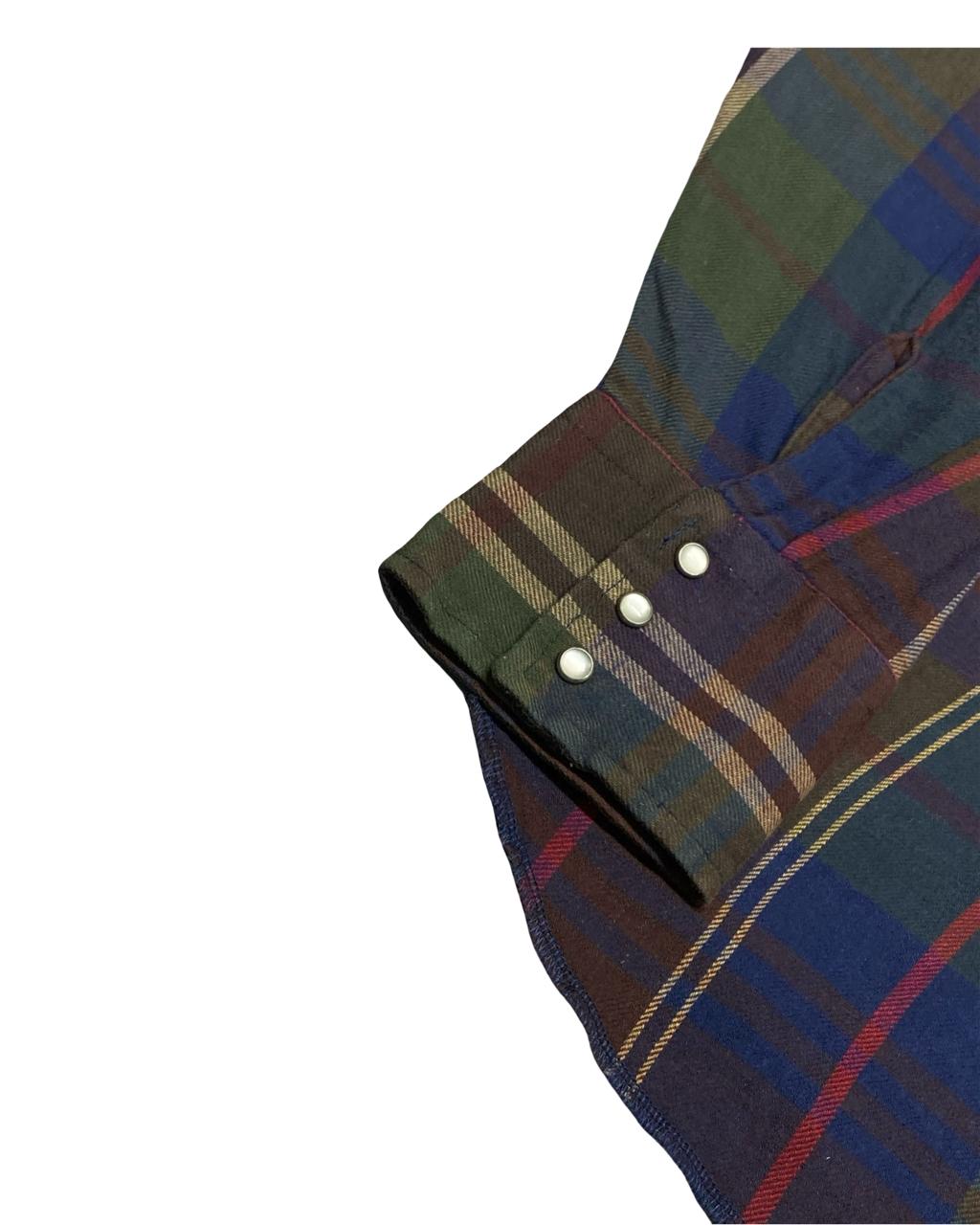 Wrangler Multicolor Plaid Western Snap-Button Shirt | Size XL | Chest 26”