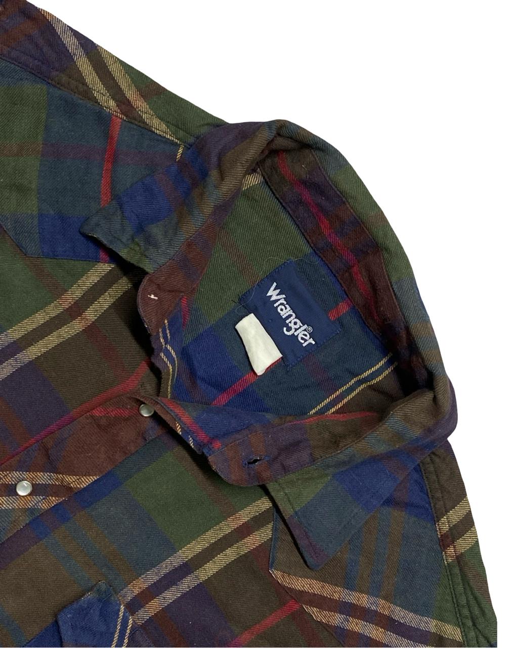 Wrangler Multicolor Plaid Western Snap-Button Shirt | Size XL | Chest 26”