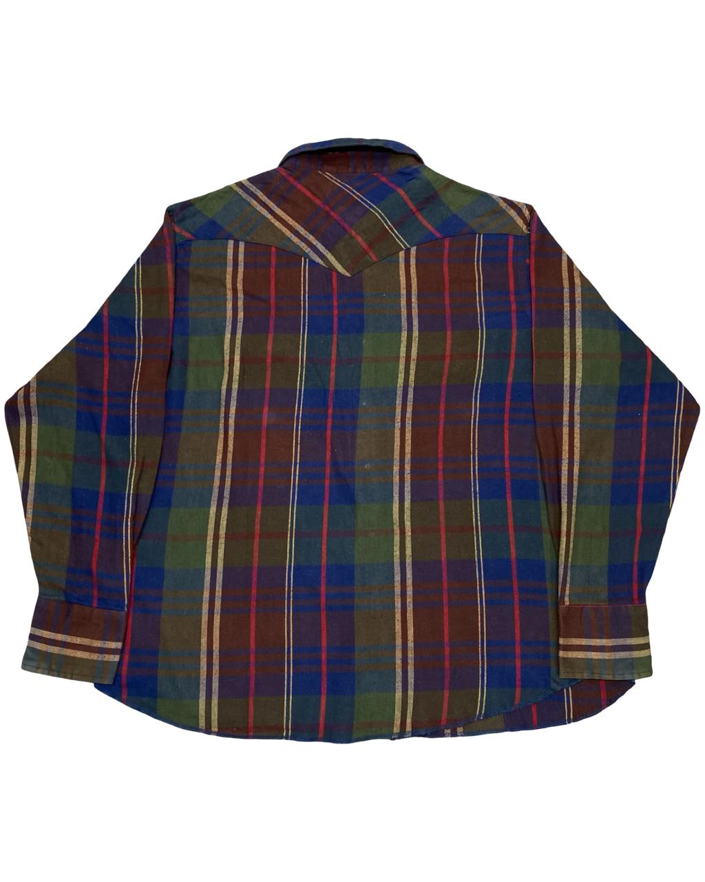 Wrangler Multicolor Plaid Western Snap-Button Shirt | Size XL | Chest 26”