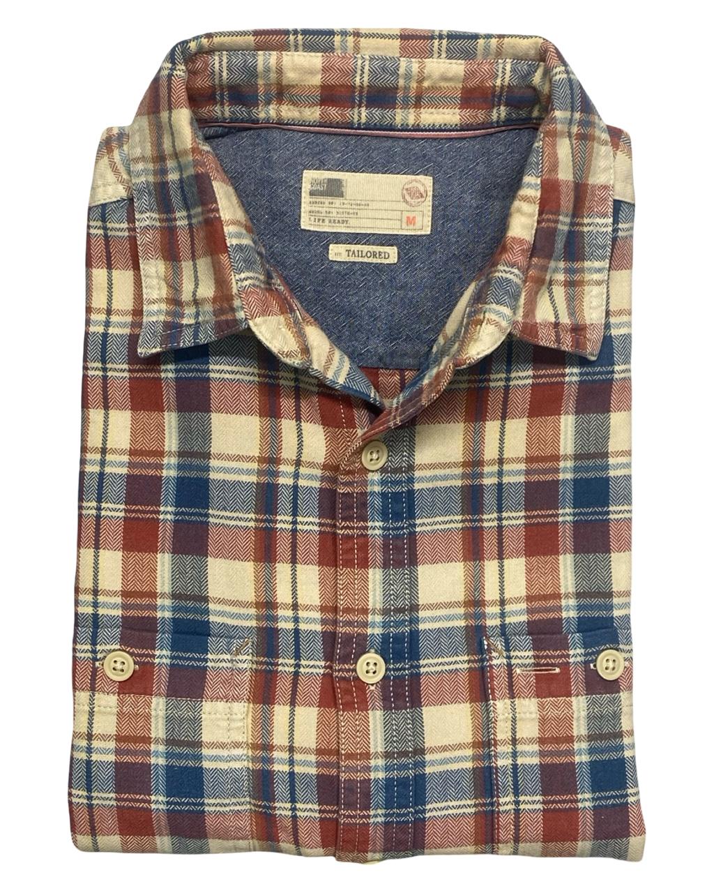 North Coast Plaid Button-Down Shirt | Size Medium | Chest 22”