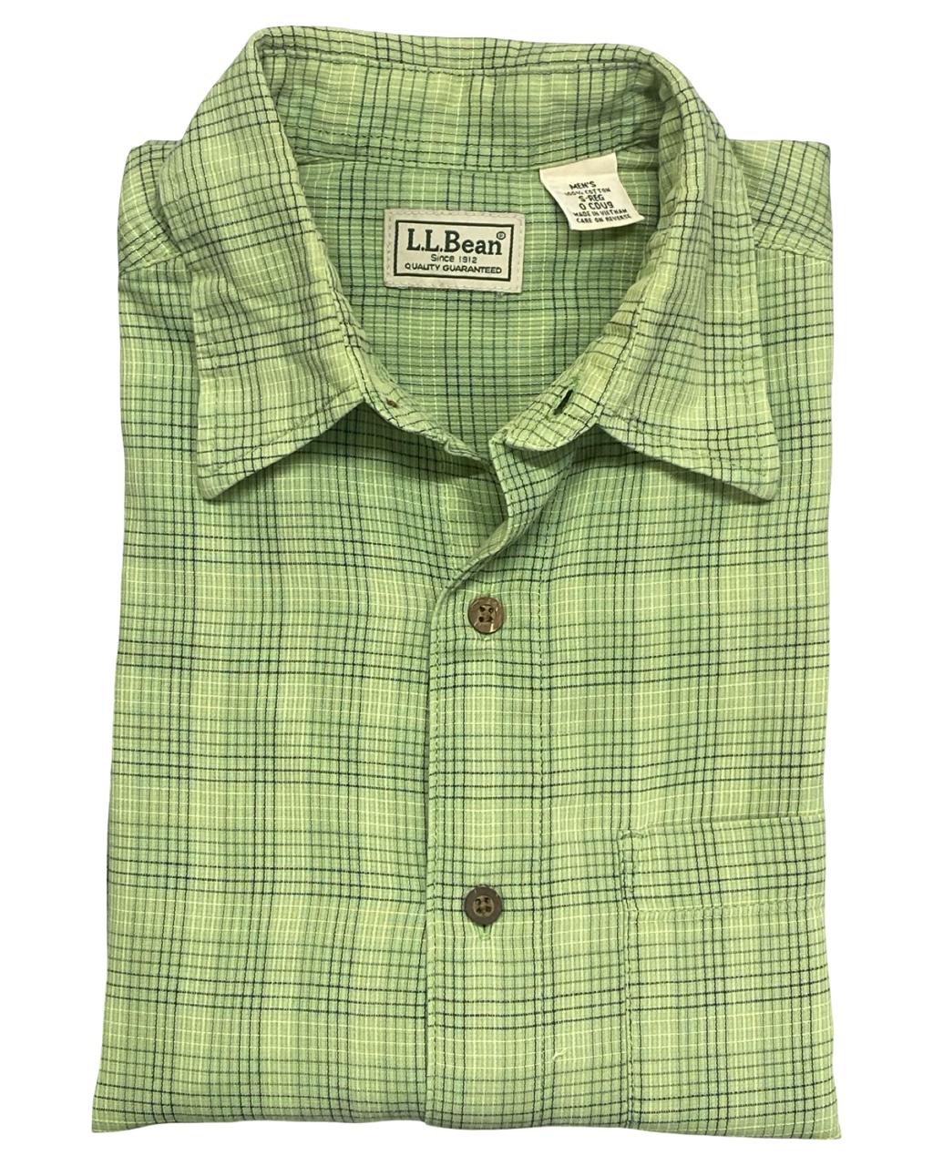 L.L.Bean Green Micro-Check Short Sleeve Shirt | Size Medium | Chest 21 WorkmenWear.pk L.L.Bean Green Micro-Check Short Sleeve Shirt | Size Medium | Chest 21 WorkmenWear.pk
