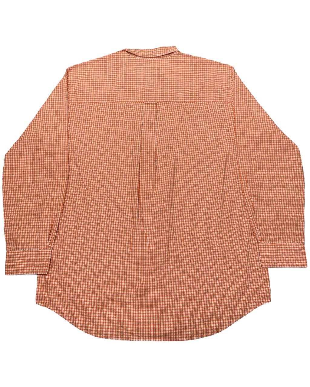Chaps Orange Gingham Check Button-Down Shirt | Size XL | Chest 26”