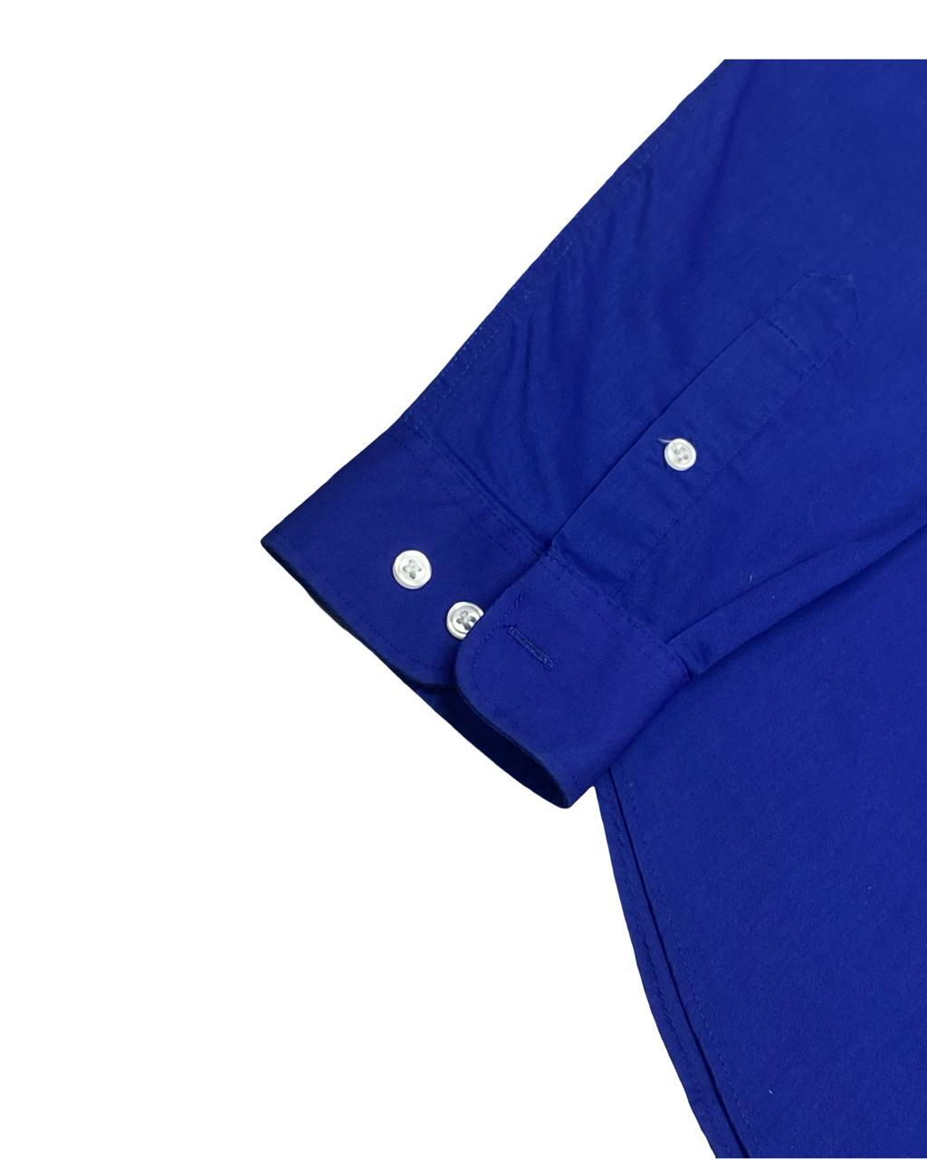 Tommy Hilfiger Royal Blue Solid Shirt | Size Medium | Chest 21”