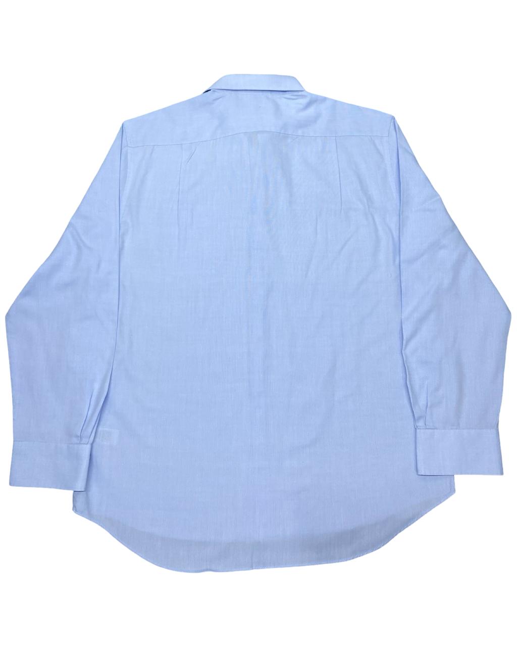 M&S Light Blue Solid Button-Down Shirt | Size Large | Chest 24.5”