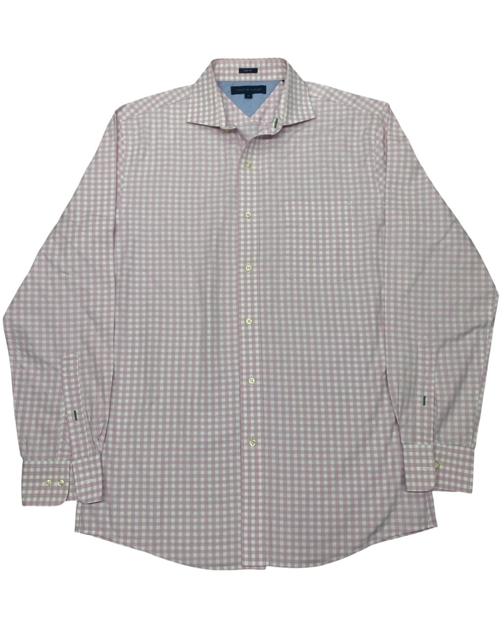 Tommy Hilfiger Pink Gingham Check Shirt | Size Medium | Chest 20.5”