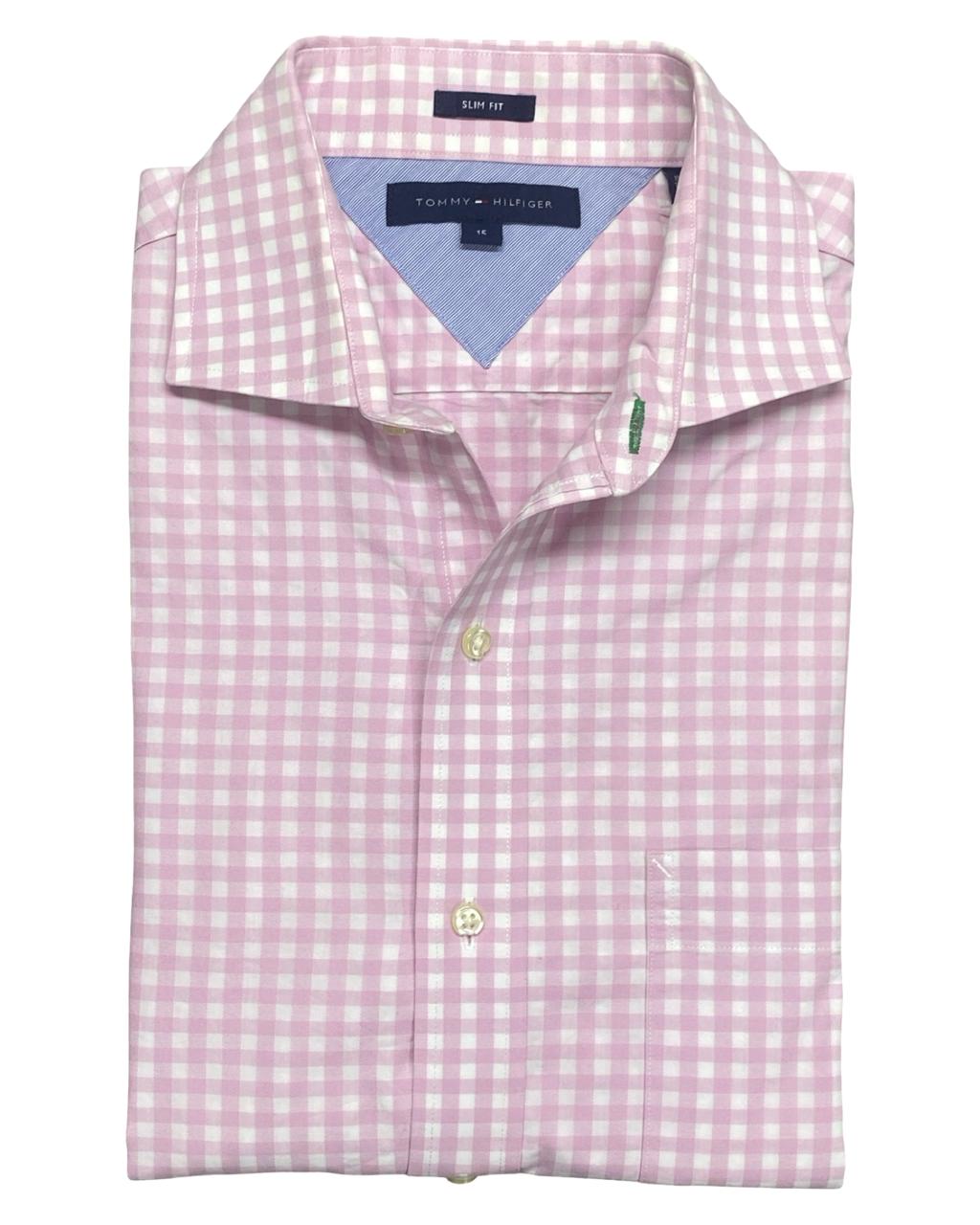Tommy Hilfiger Pink Gingham Check Shirt | Size Medium | Chest 20.5”