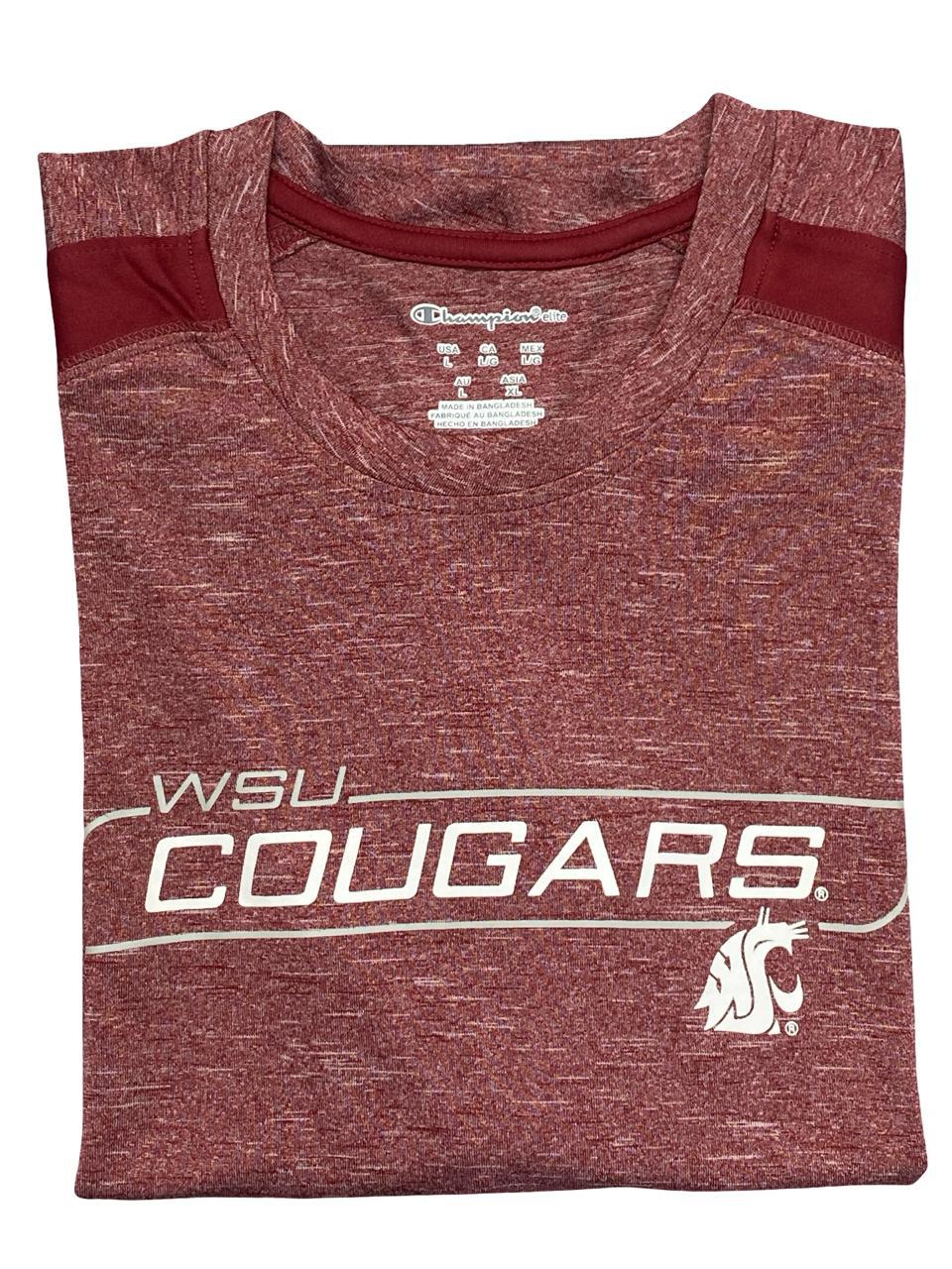 Champion Elite WSU Cougars Performance T-Shirt | Size Medium | Heather Red