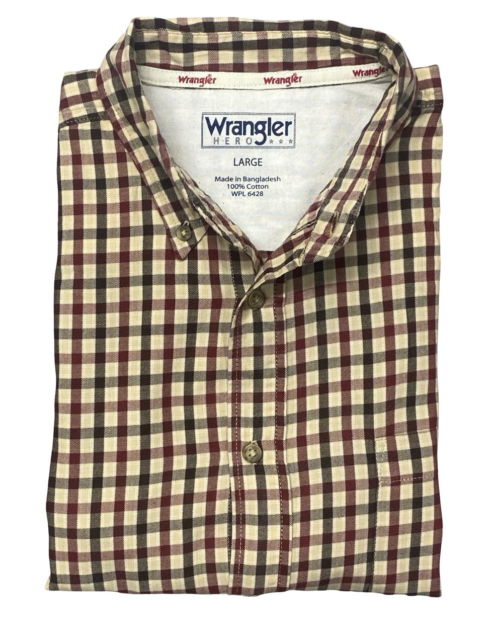 Wrangler Hero Gingham Check Button-Down Shirt | Size XL | Chest 26.5”