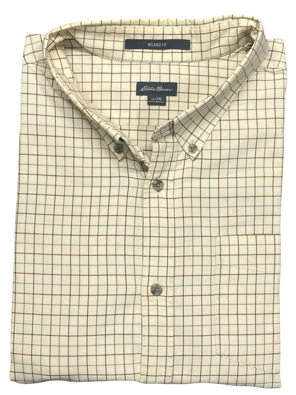 Eddie Bauer Windowpane Check Button-Down Shirt | Size XXL | Chest 30”