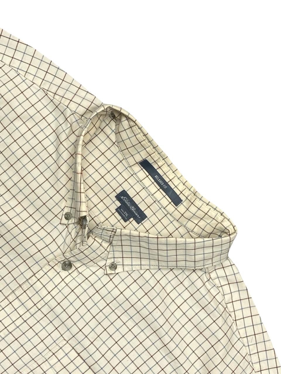Eddie Bauer Windowpane Check Button-Down Shirt | Size XXL | Chest 30”