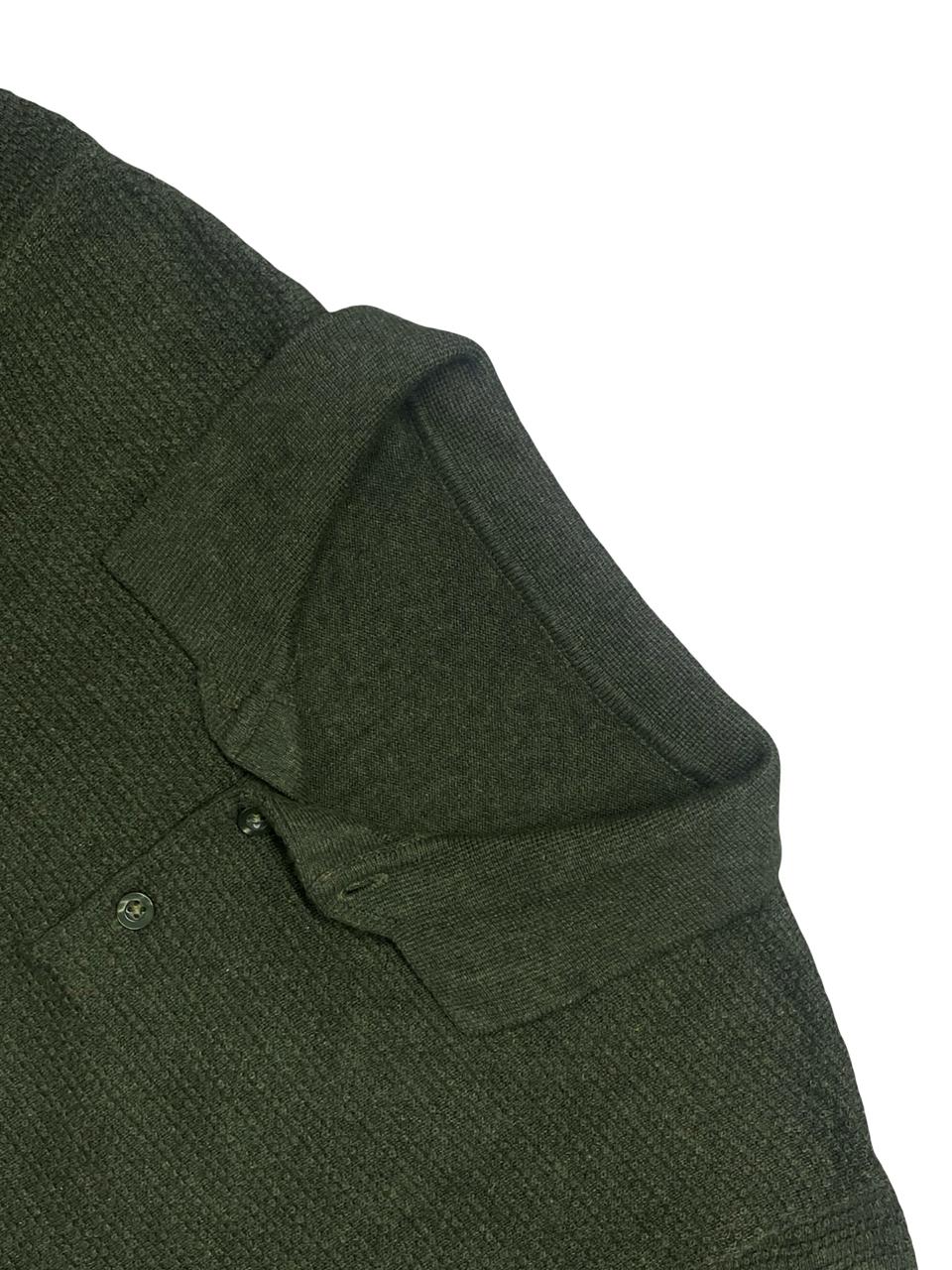 Bespoke Olive Knit Polo Shirt | Size Small | Chest 18”