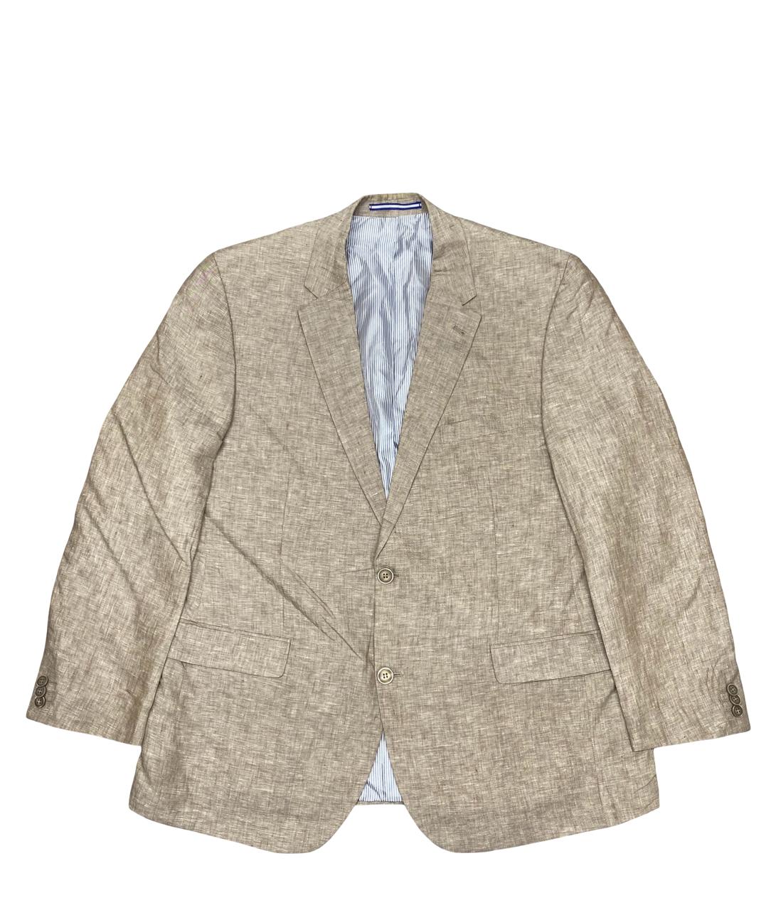 C&A Canda Beige Linen Blazer | Large | Chest 23.5”