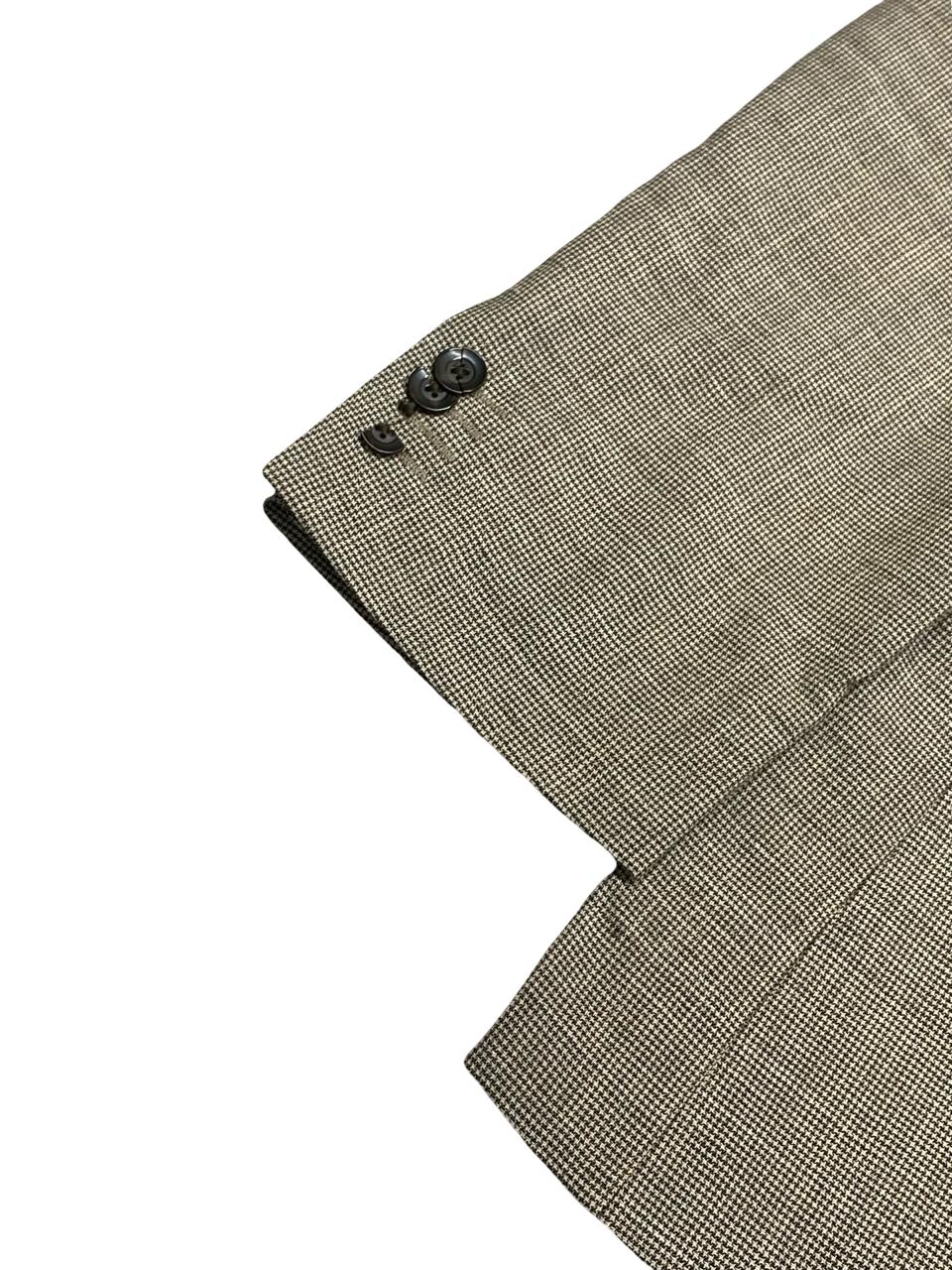 Benvenuto Beige Micro-Check Blazer | Large | Chest 23”