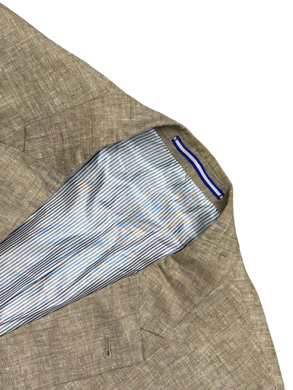 C&A Canda Beige Linen Blazer | Large | Chest 23.5”