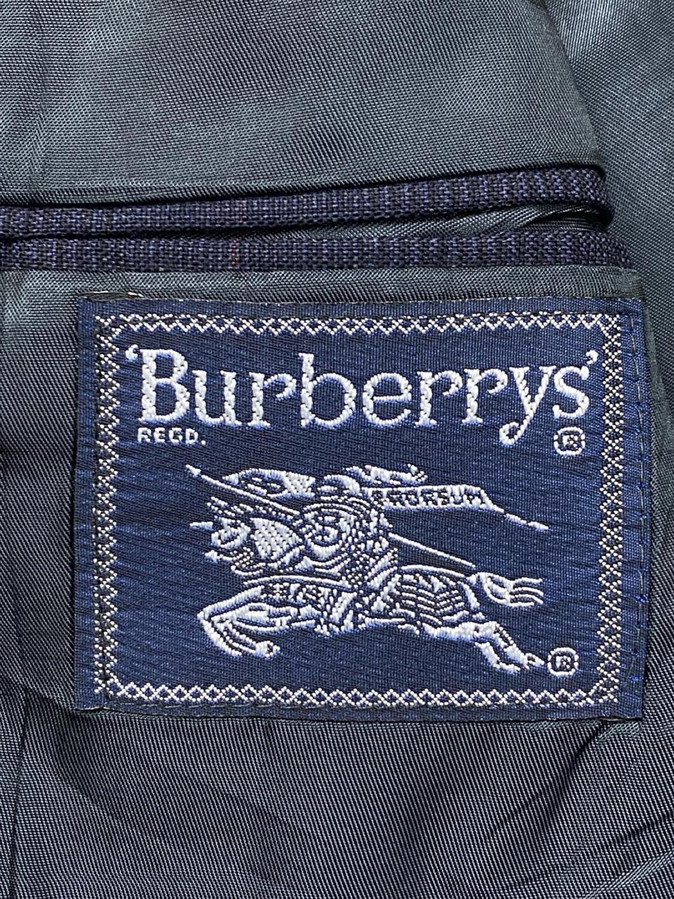 Burberrys Navy Windowpane Wool Blazer | Medium | Chest 21”