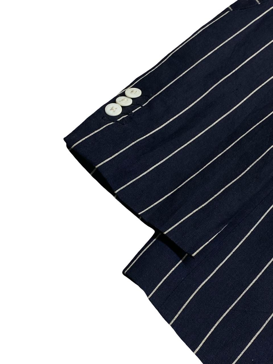 British Indigo Navy Pinstripe Blazer | Size 56 (Large) | Chest 25”
