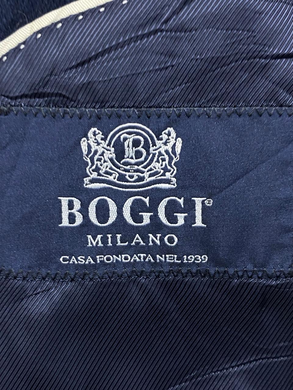 Boggi Milano Navy Blazer with Elbow Patches | Size Medium | Chest 21.5"