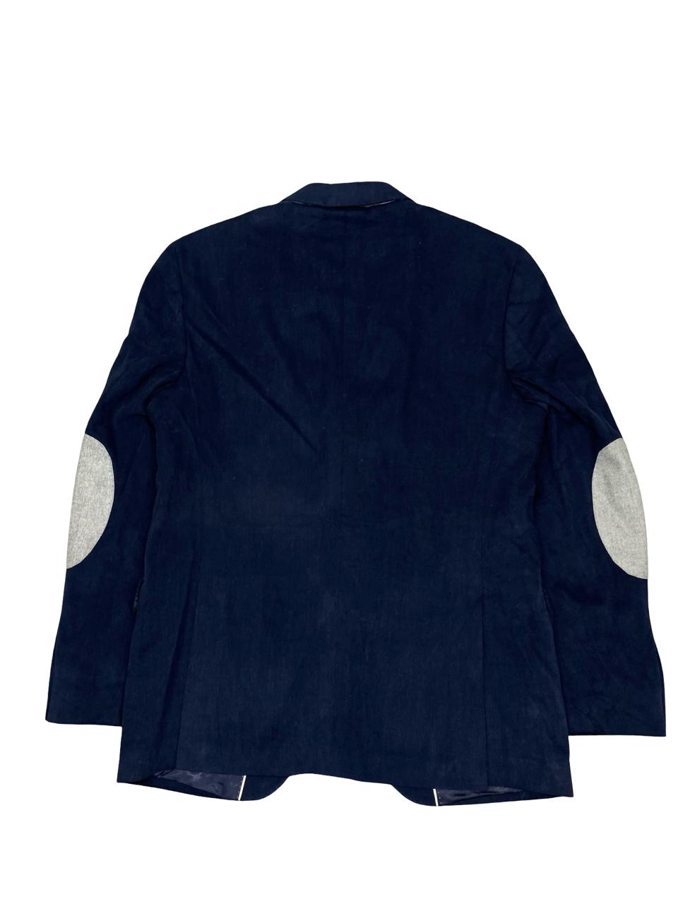 Boggi Milano Navy Blazer with Elbow Patches | Size Medium | Chest 21.5"