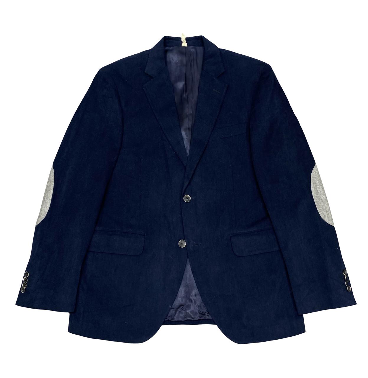 Boggi Milano Navy Blazer with Elbow Patches | Size Medium | Chest 21.5"