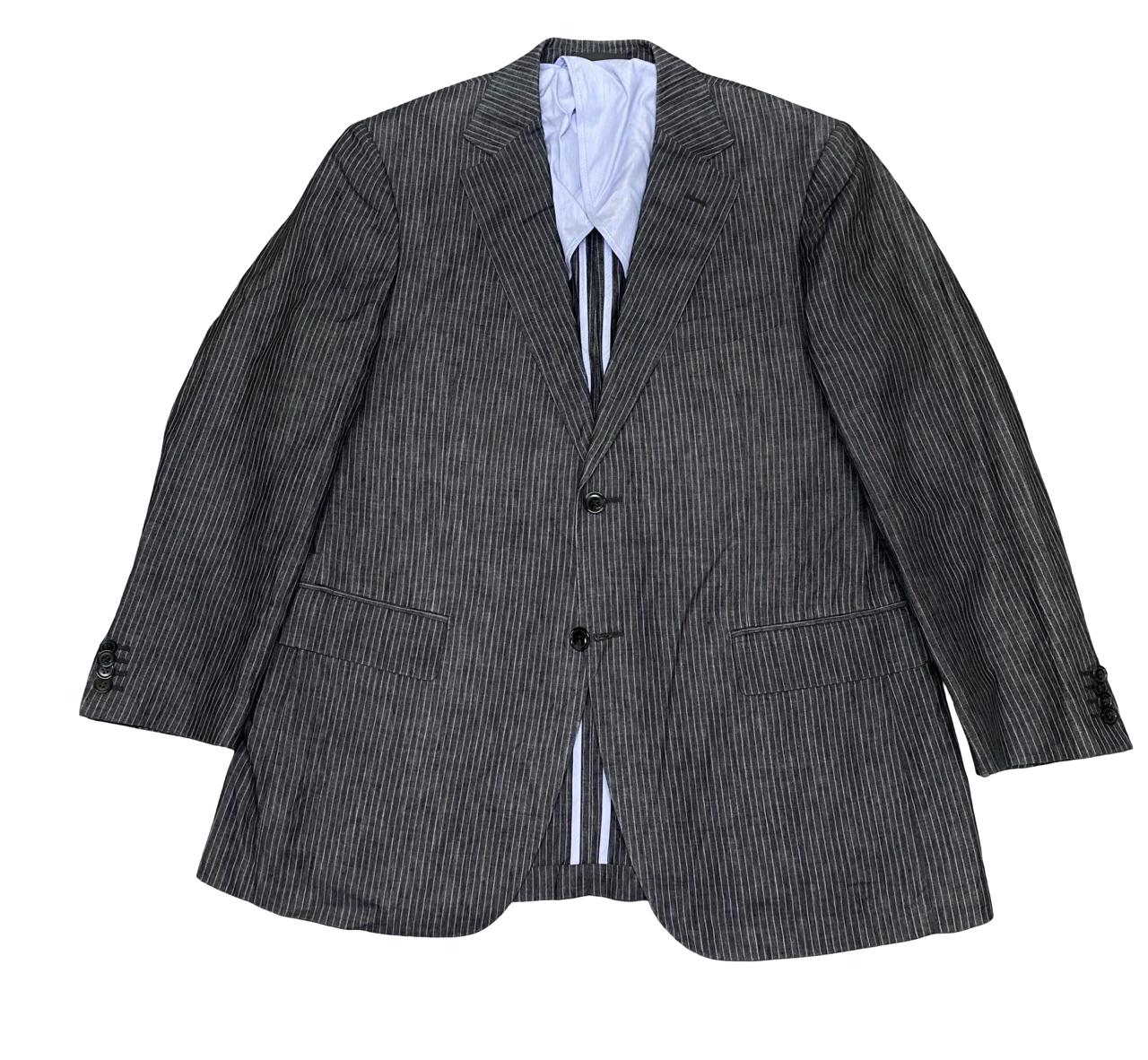 SuitSupply Pure Linen Grey Pinstripe Blazer | Size Large | Chest 23"