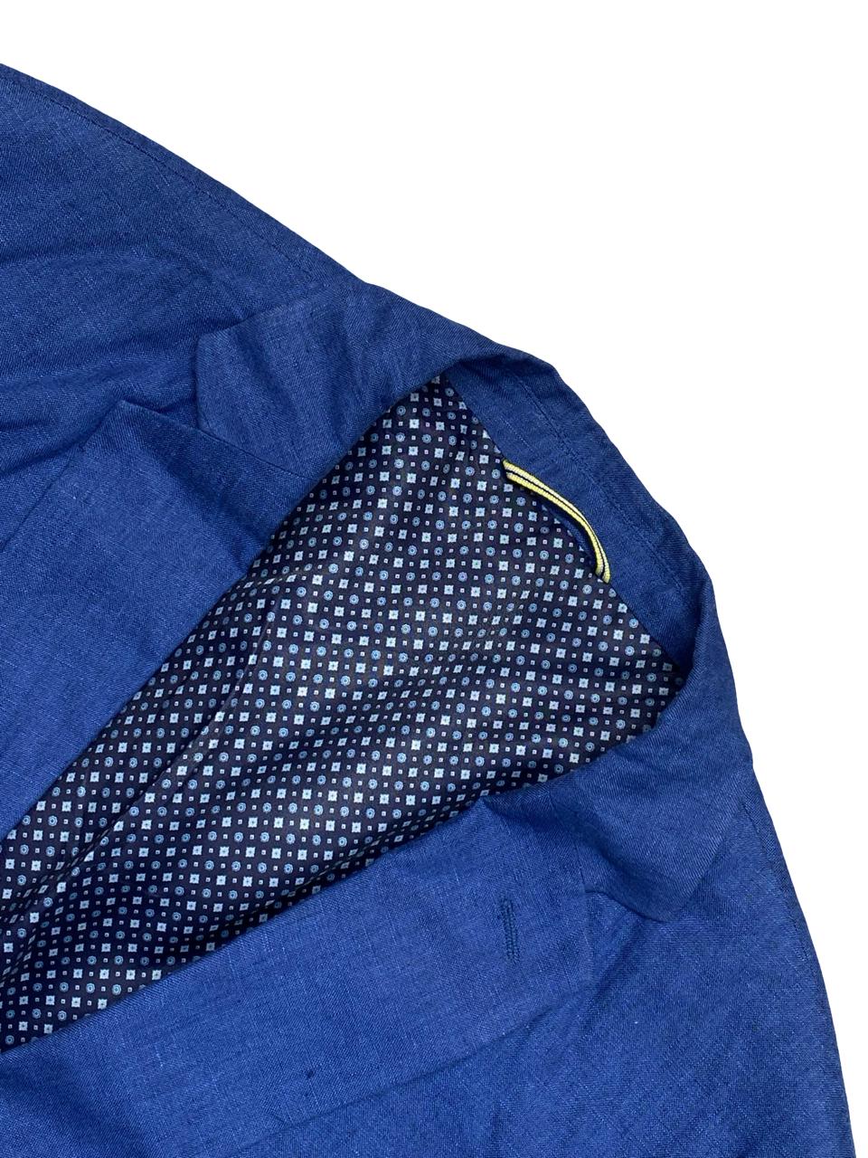 Westbury Tailored Fit Blue Linen Blazer | Size 54 (Large) | Chest 24.5"