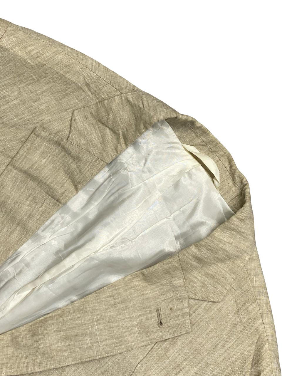 Moss 1851 Beige Linen Blend Blazer | Size Large | Chest 23.5"