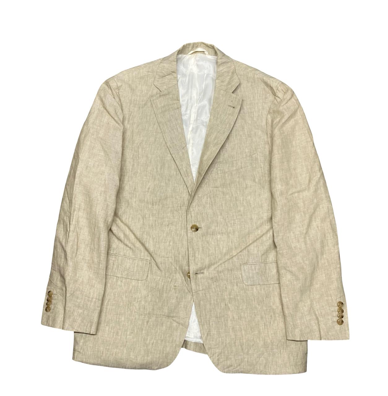 Moss 1851 Beige Linen Blend Blazer | Size Large | Chest 23.5"