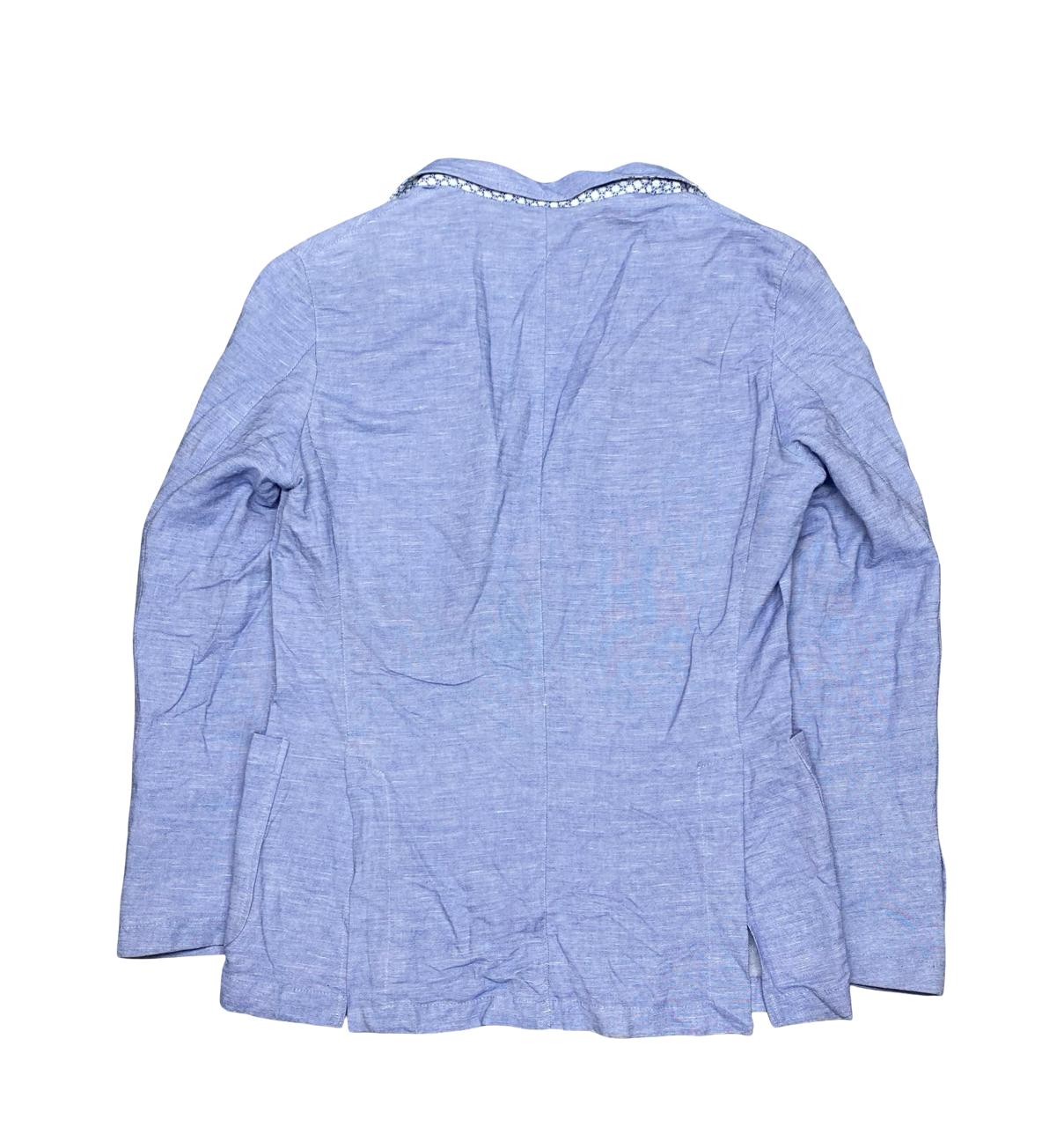 Bespoke Light Blue Linen Blend Blazer | Size Medium | Chest 22"