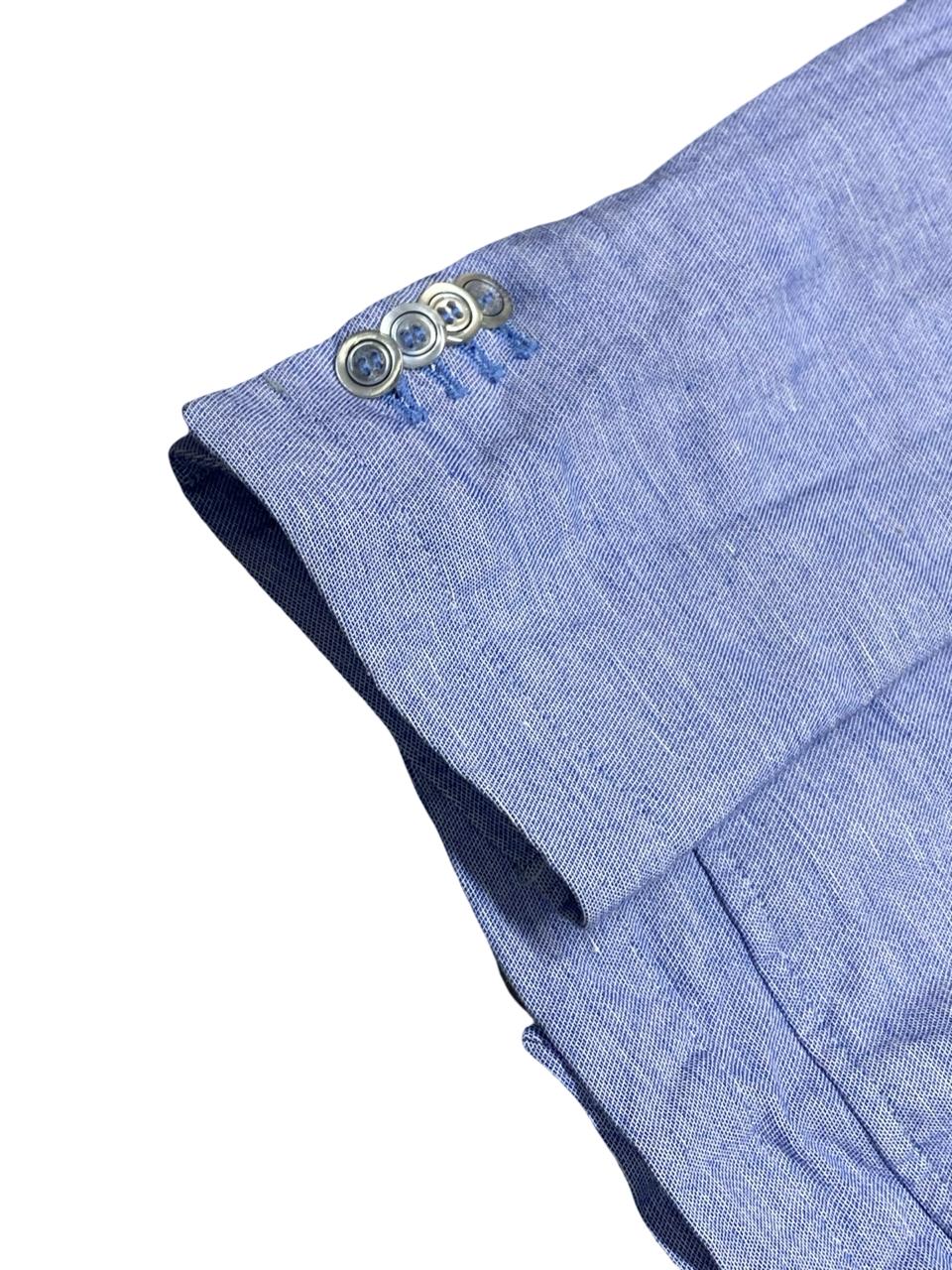 Bespoke Light Blue Linen Blend Blazer | Size Medium | Chest 22"