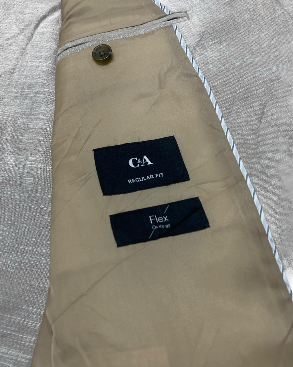 C&A Flex Regular Fit Linen Blend Blazer | XL | Chest 25.5”