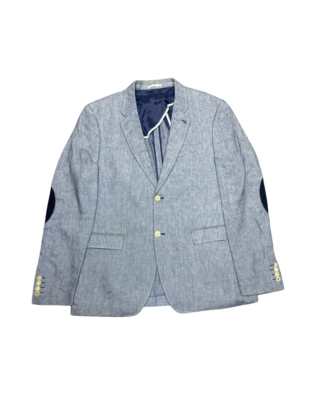 Devred 1902 Elbow Patch Linen Blend Blazer | Medium | Chest 22.5”