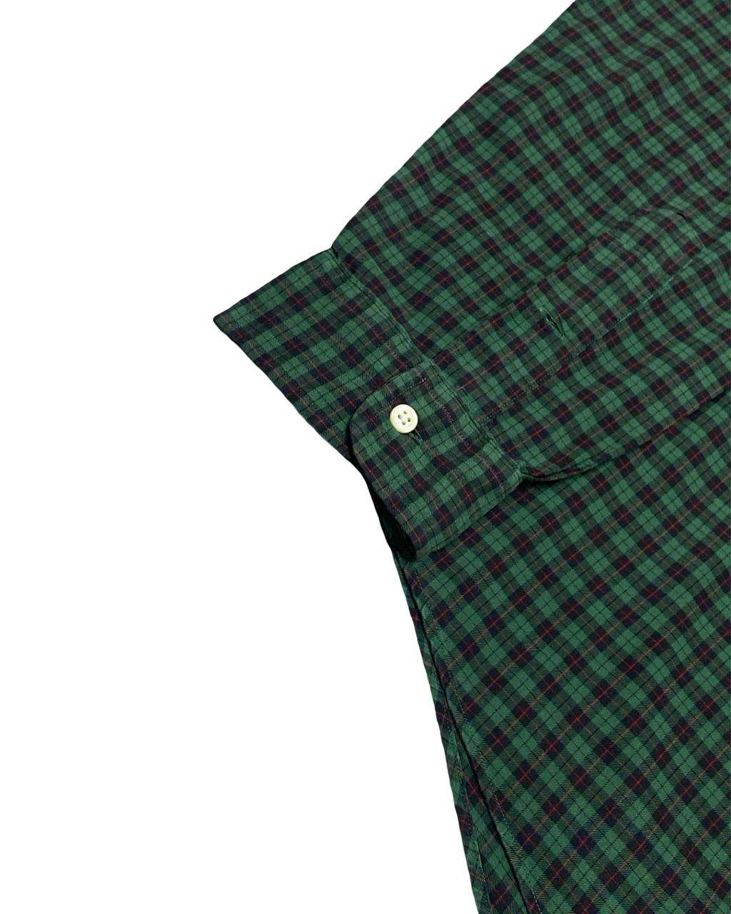 Ralph Lauren Green & Navy Plaid Shirt | Large | Chest 24.5”