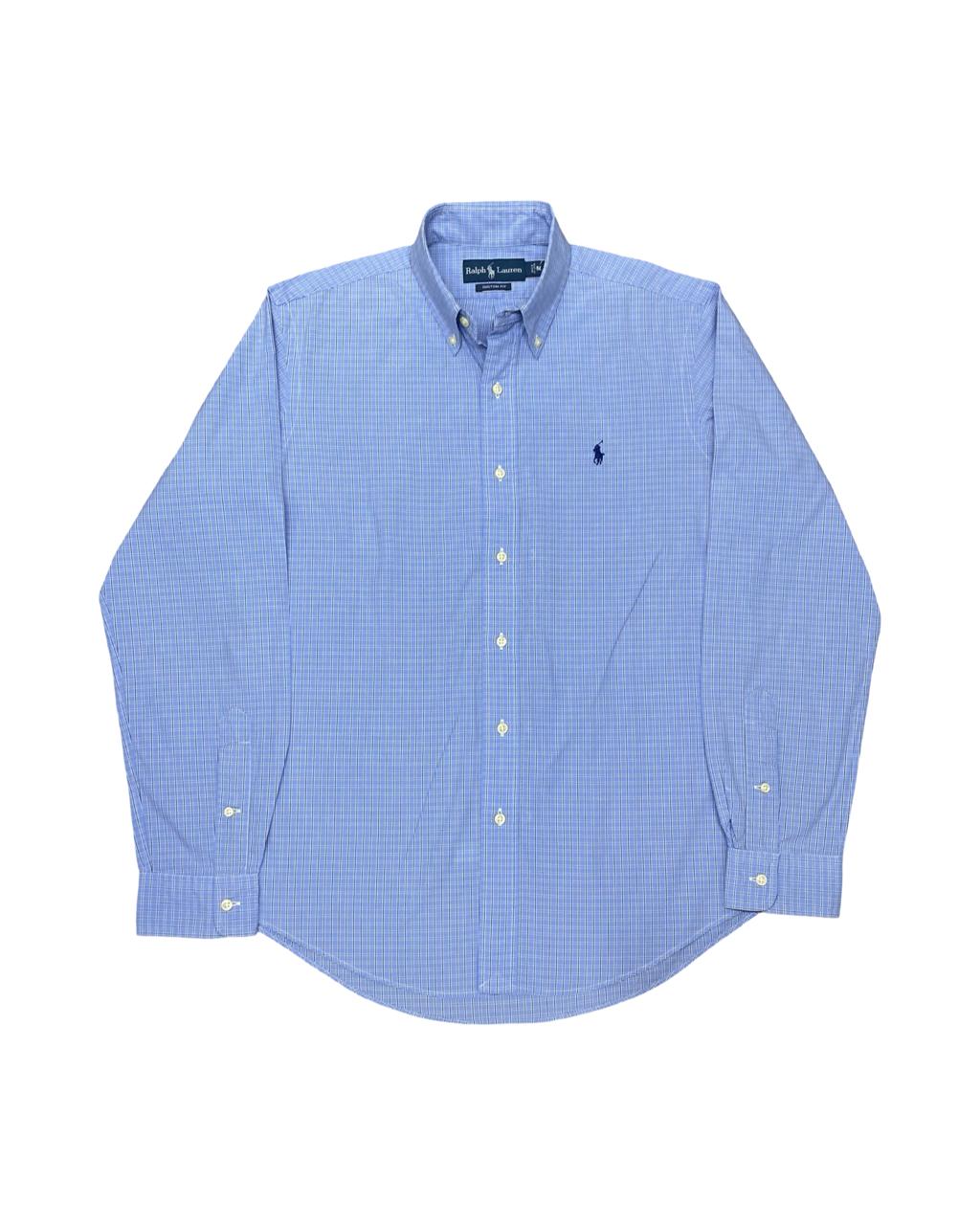 Ralph Lauren Blue Checked Shirt | Medium | Chest 22.5”
