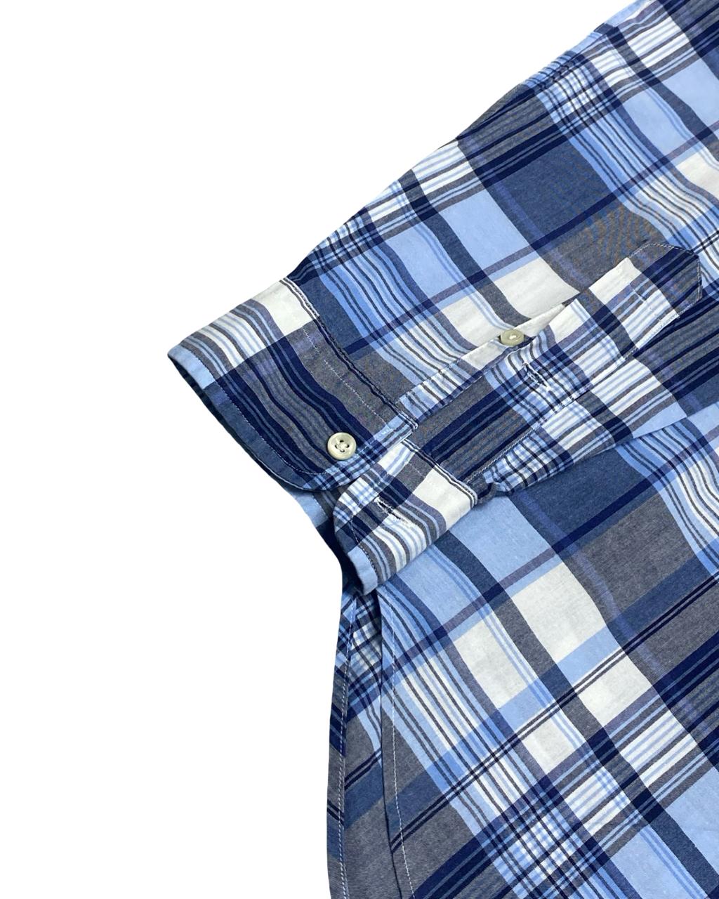 Ralph Lauren Blue Plaid Shirt | Large | Chest 24.5”