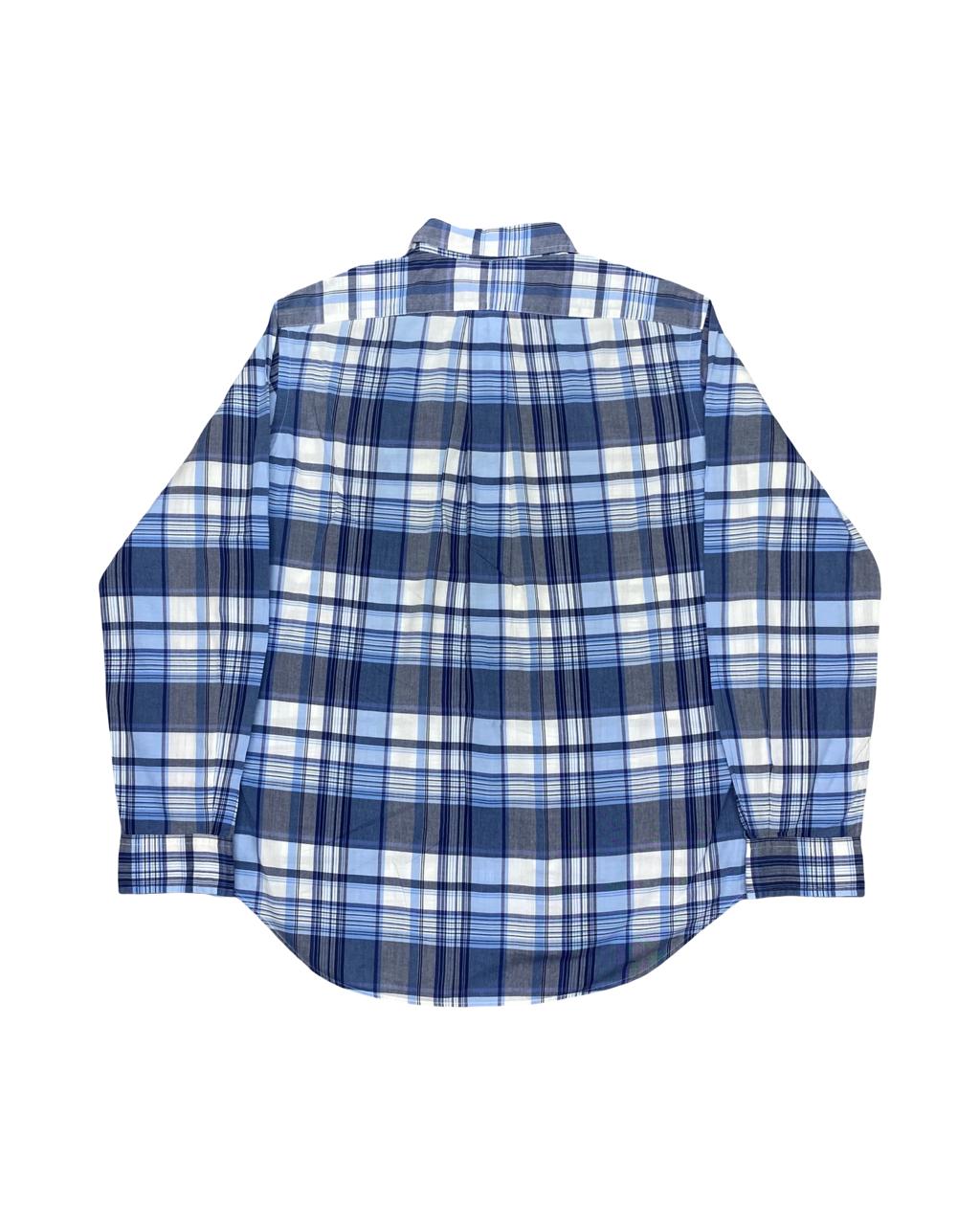 Ralph Lauren Blue Plaid Shirt | Large | Chest 24.5”