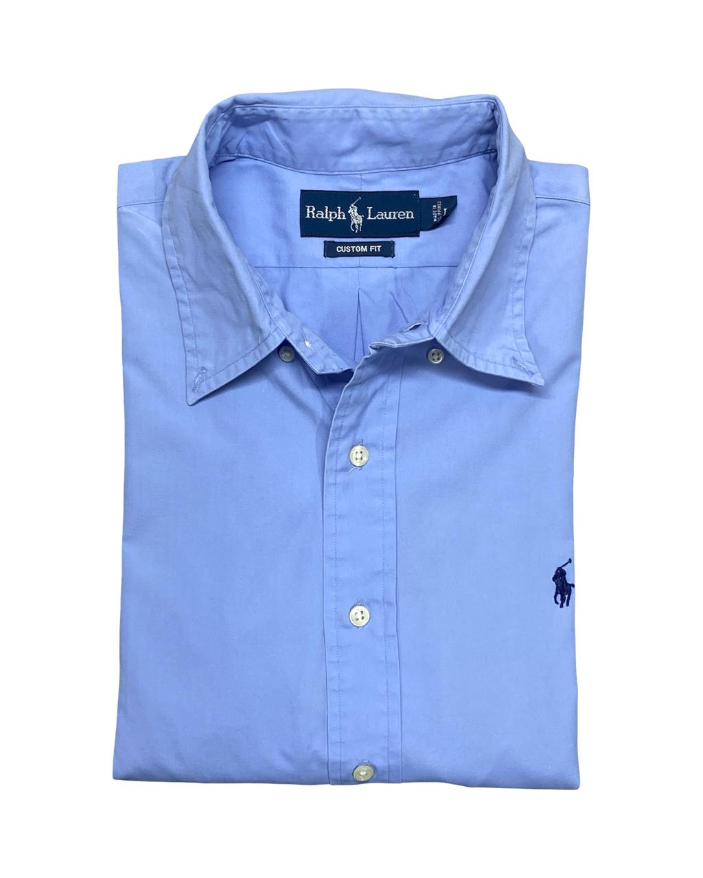 Ralph Lauren Solid Blue Shirt | Large | Chest 24”