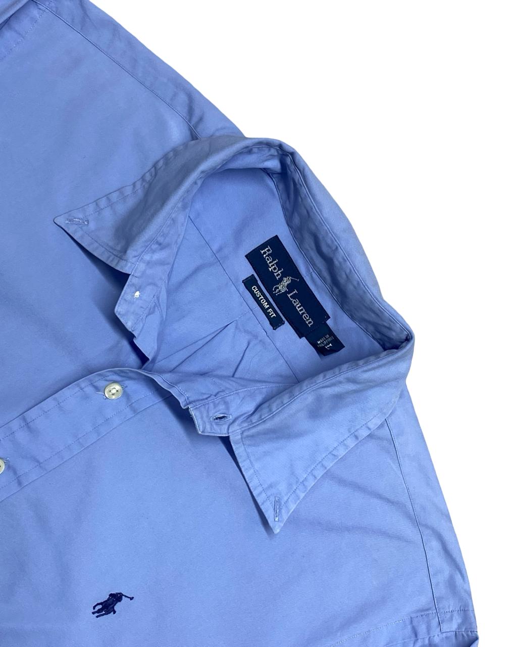 Ralph Lauren Solid Blue Shirt | Large | Chest 24”