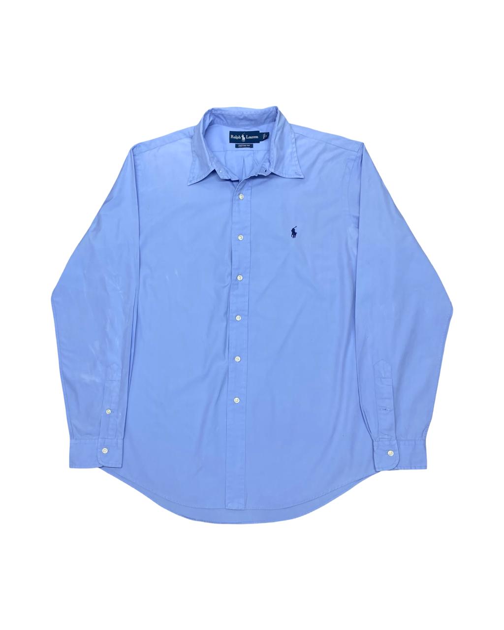 Ralph Lauren Solid Blue Shirt | Large | Chest 24”