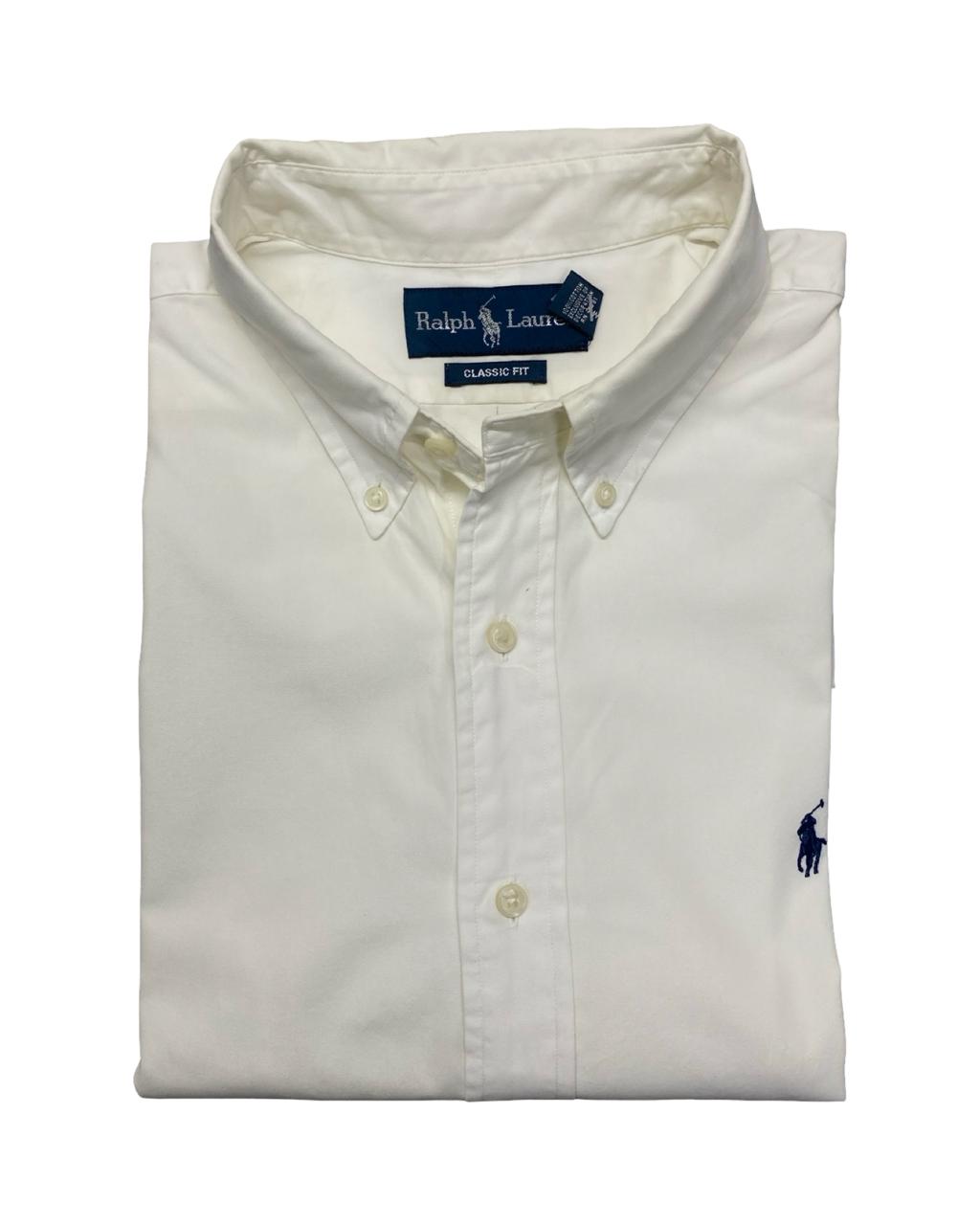 Ralph Lauren Solid White Short-Sleeve Shirt | XL | Chest 25.5”