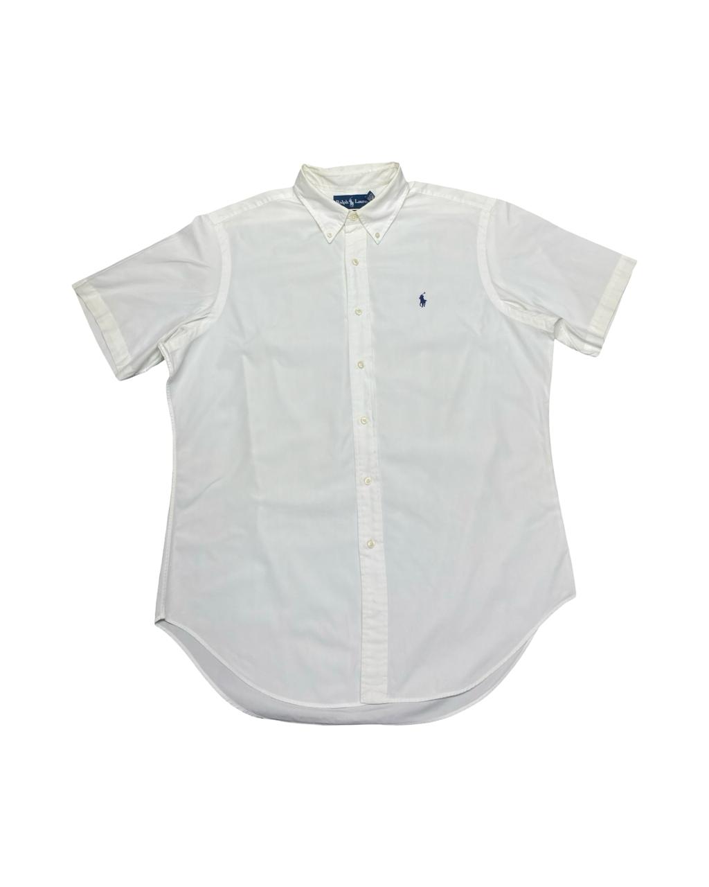 Ralph Lauren Solid White Short-Sleeve Shirt | XL | Chest 25.5”
