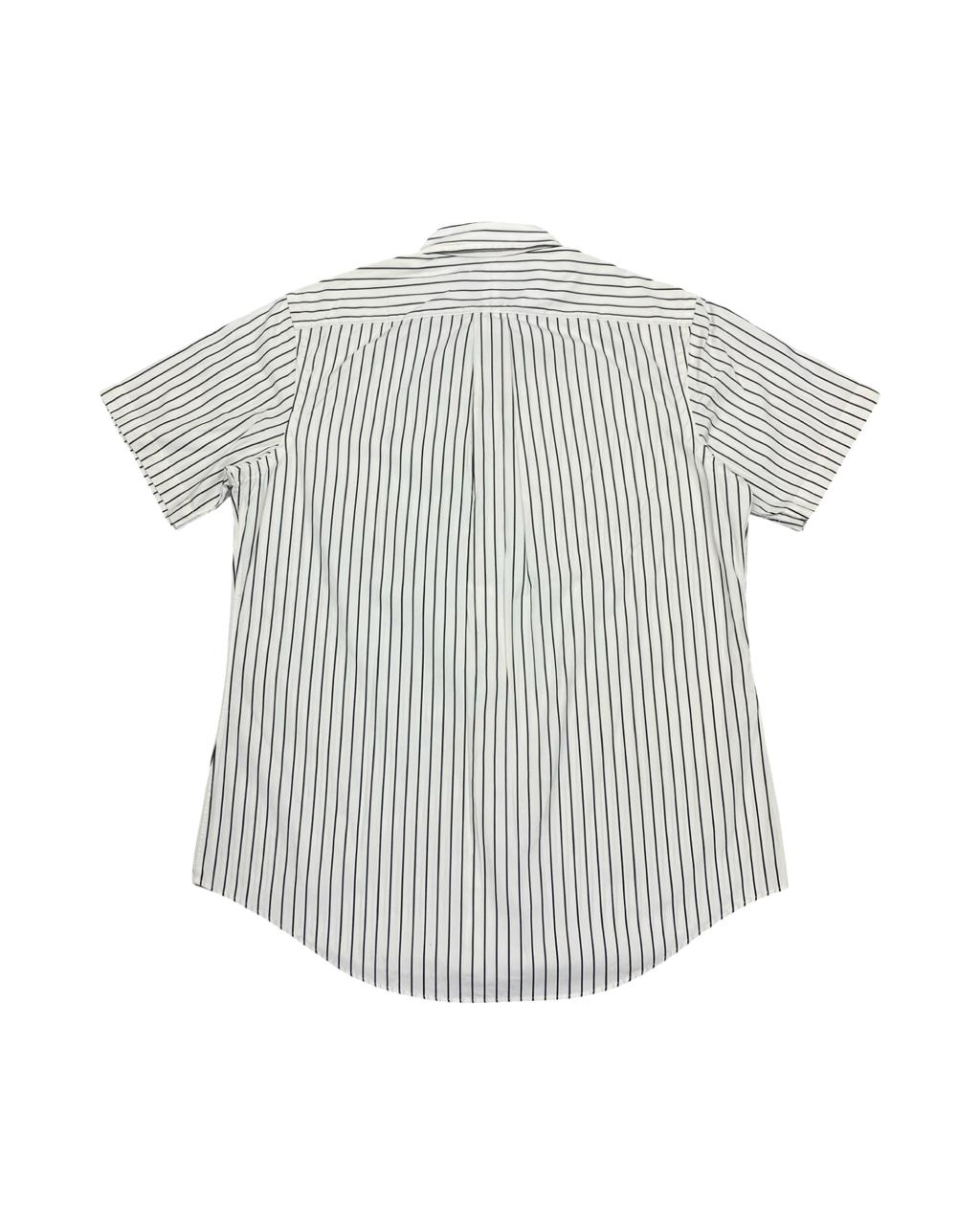 Ralph Lauren Navy Striped Short-Sleeve Shirt | Large | Chest 23.5”