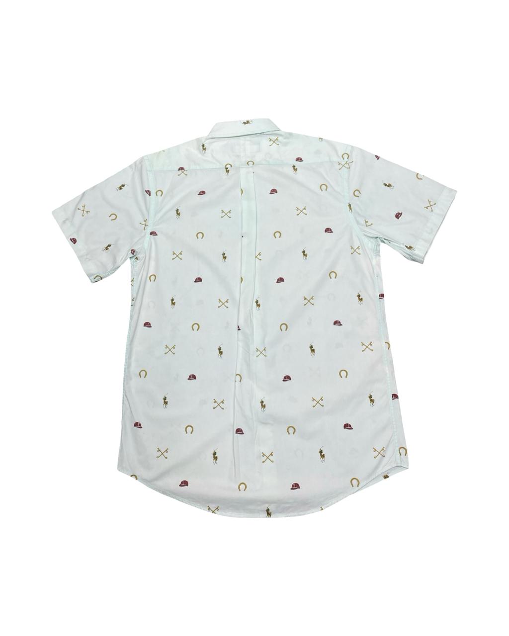 Ralph Lauren Equestrian Print Short-Sleeve Shirt | Medium | Chest 21.5”
