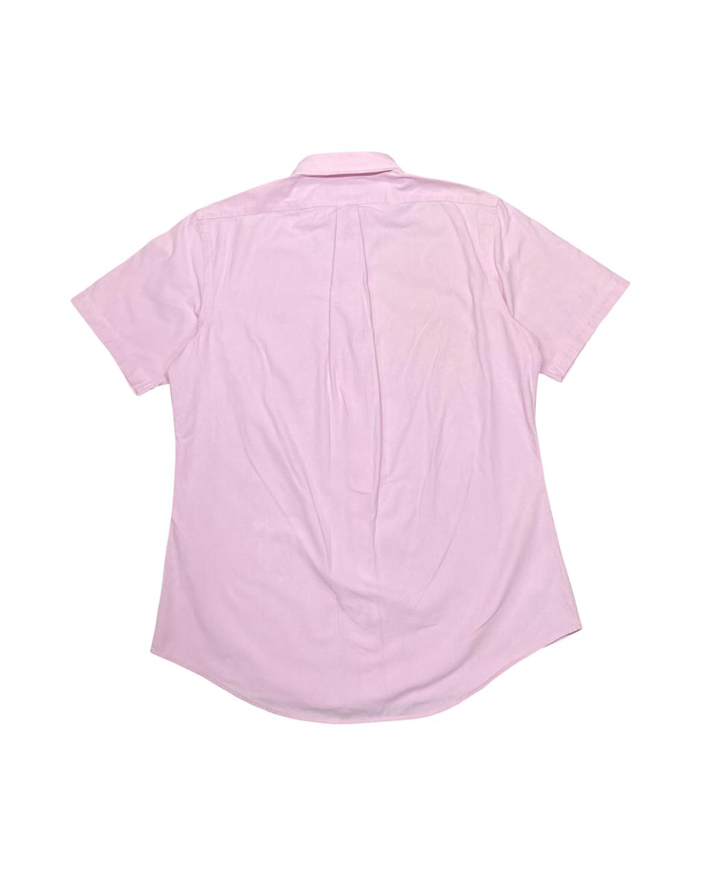 Ralph Lauren Solid Pink Short-Sleeve Shirt | Large | Chest 23.5”