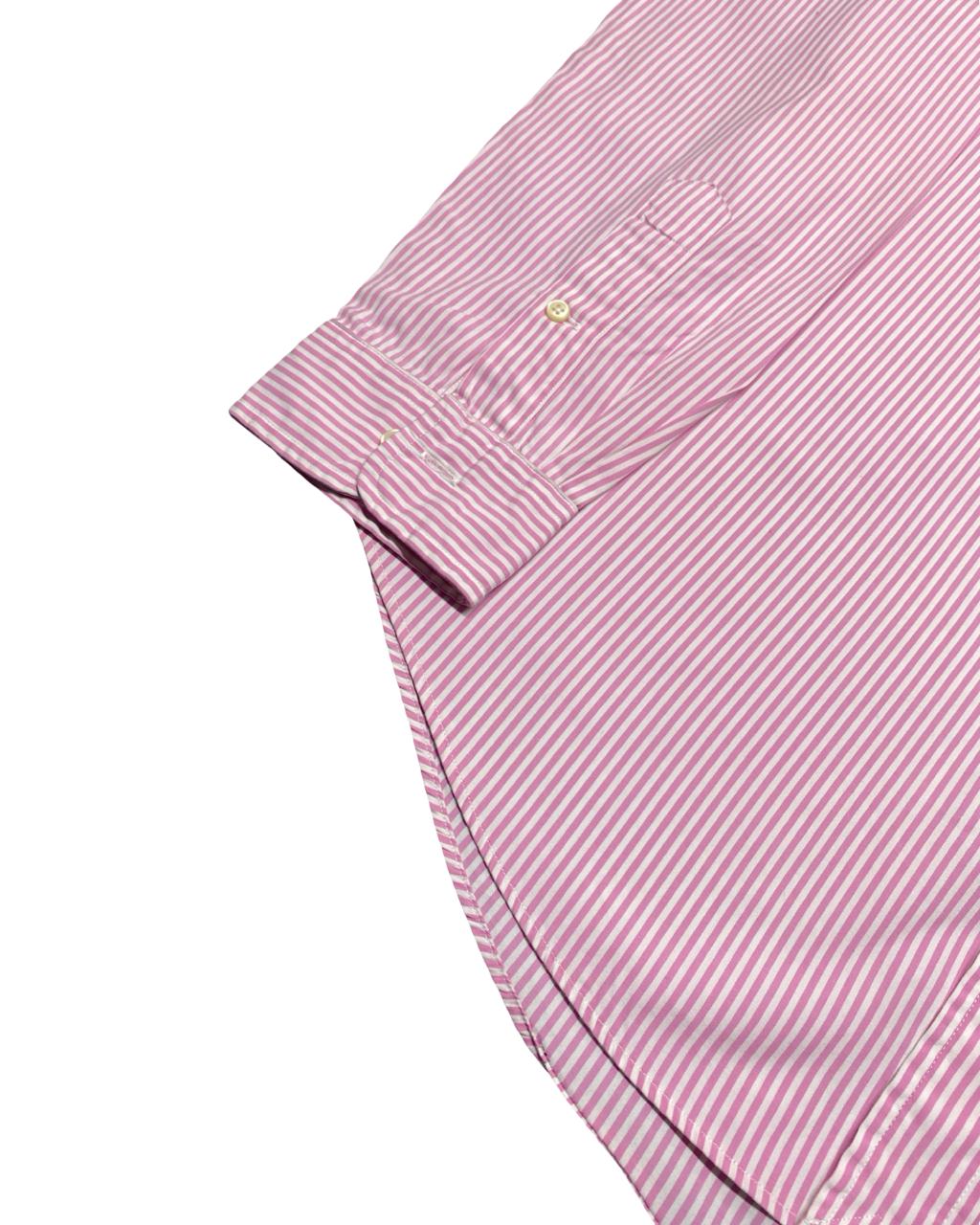 Ralph Lauren Pink Striped Shirt | Large | Chest 23.5”