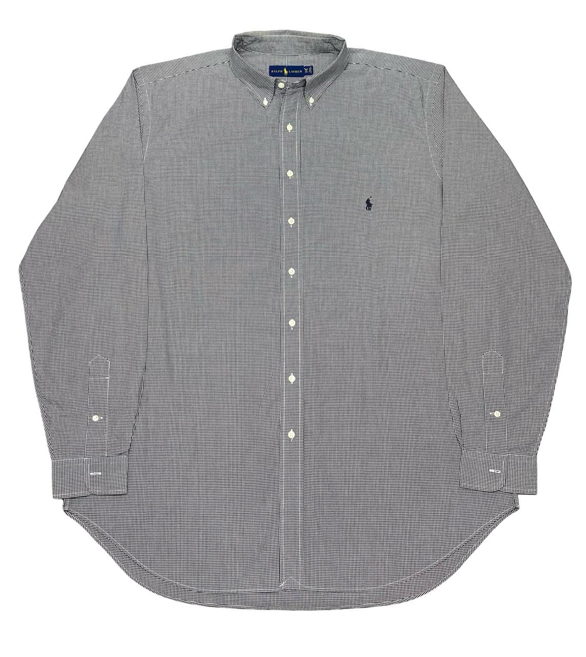 Ralph Lauren Black & White Micro Check Shirt | XXL | Chest 28.5”