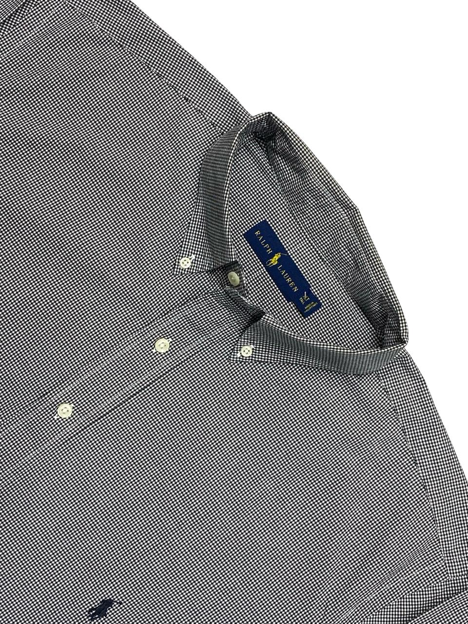 Ralph Lauren Black & White Micro Check Shirt | XXL | Chest 28.5”