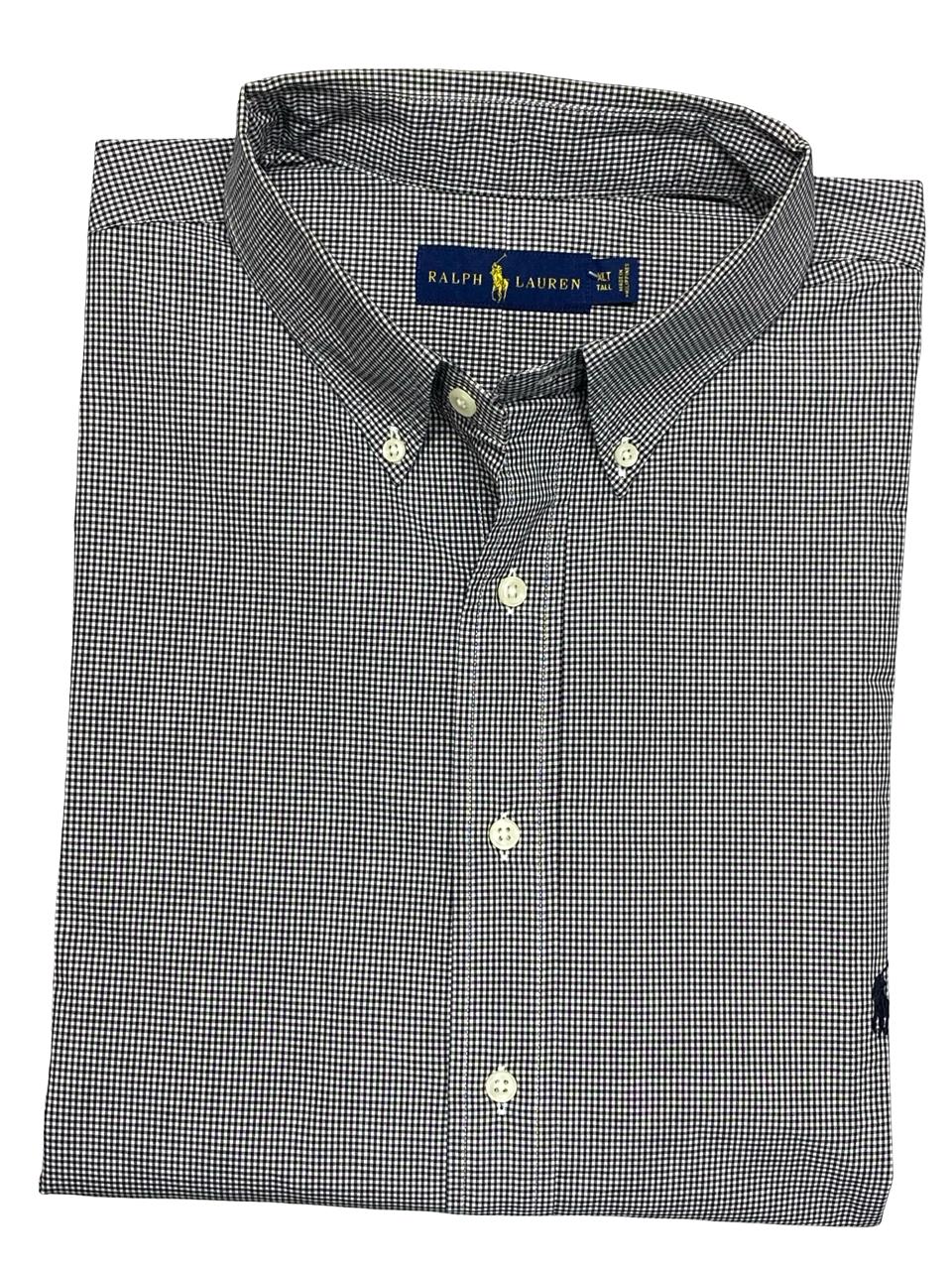 Ralph Lauren Black & White Micro Check Shirt | XXL | Chest 28.5”
